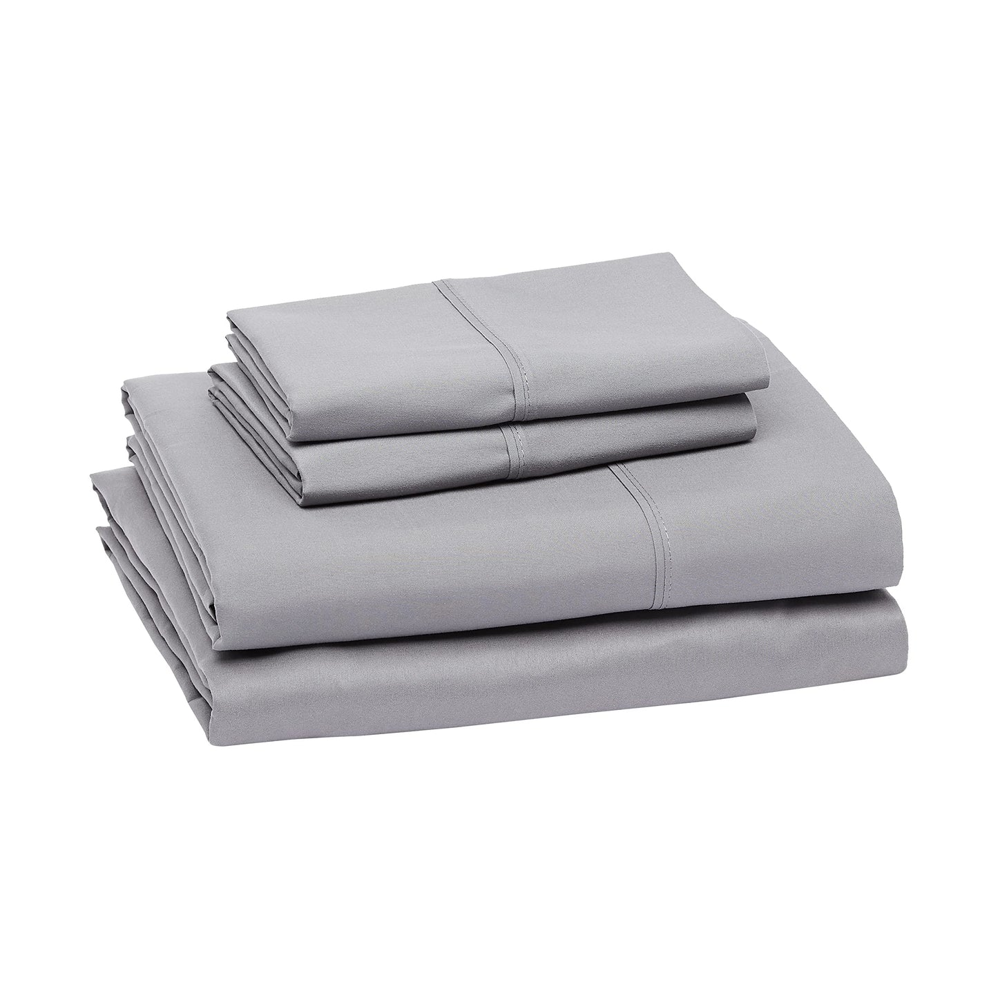Amazon Basics Lightweight Super Soft, Wrinkle-Free Luxury Microfiber 4 Piece Bed Sheet Set with 14-Inch Deep Pockets, Full, Dark Gray, Solid