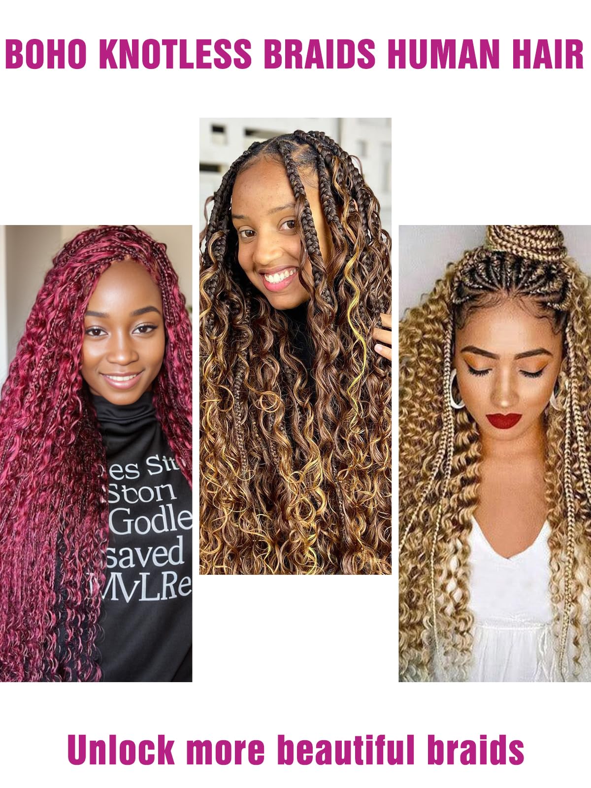 99J Burgundy Human Braiding Hair Deep Wave Bulk Human Hair, No Weft Curly Braiding Hair Extensions for Boho Braids Wet and Wavy