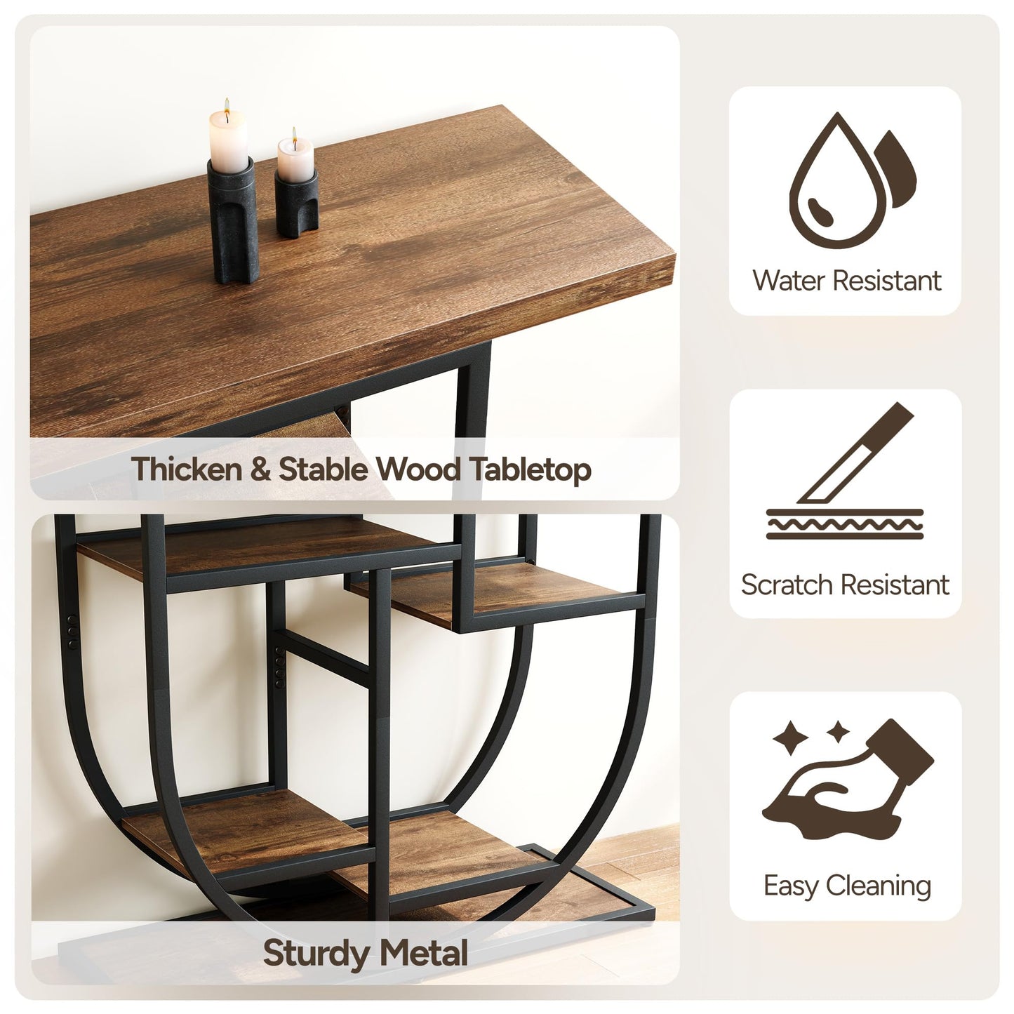 Modern Console Table for Entryway with Storage: 41.3 Inch Wood Sofa Tables for Living Room - Narrow Farmhouse Accent Desk for Home Decor