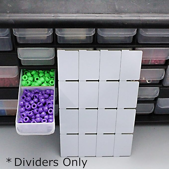 (32-Pack) Small Drawer Dividers compatible with Craft Cabinet and Hardware Storage Organizers, (Dividers Only)