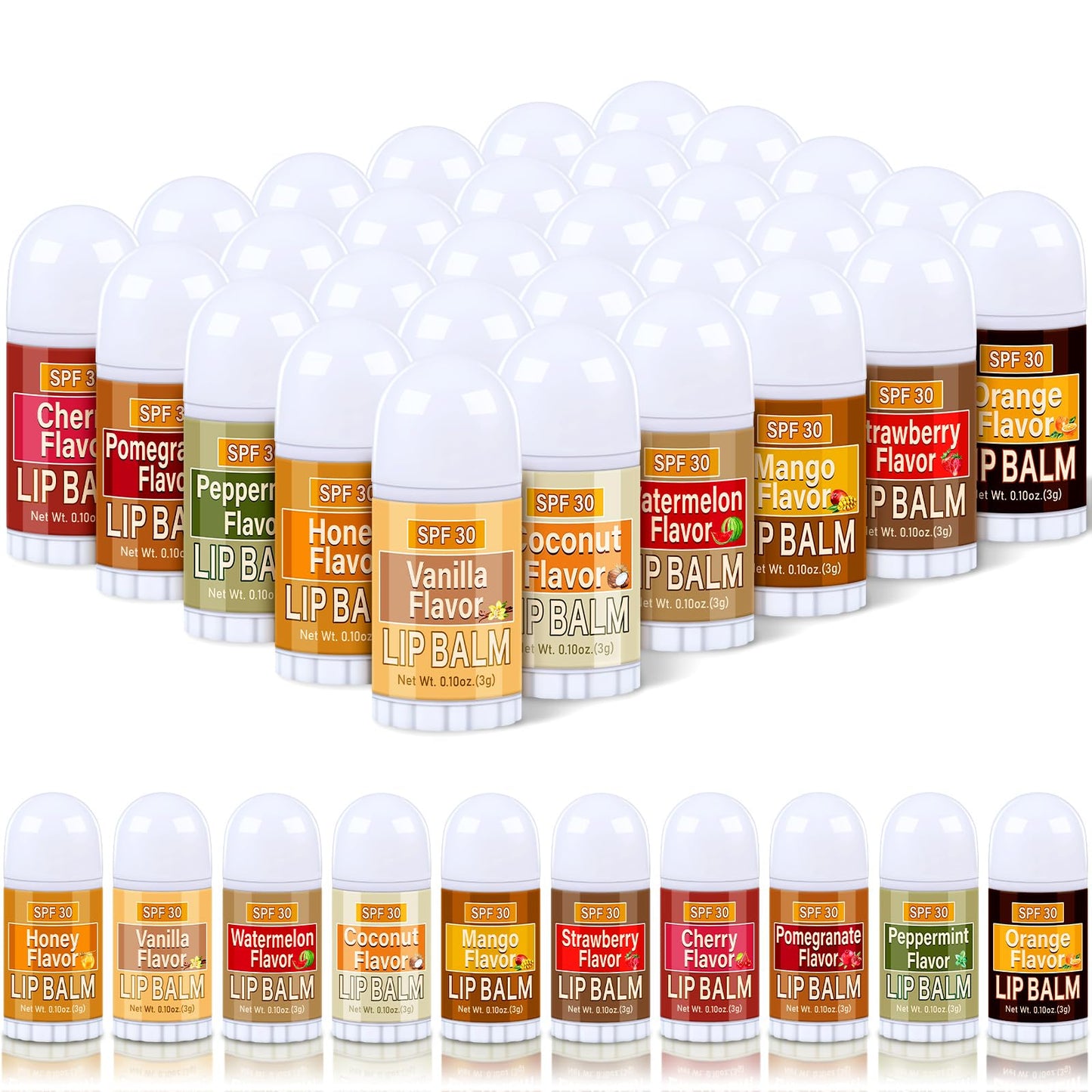 Dimsile 30 Pcs Mini Sunscreen Lip Balms Bulk Spf 30 Lip Balms Sticks with Sunscreen Teacher Nurse Volunteer Employee Appreciatio