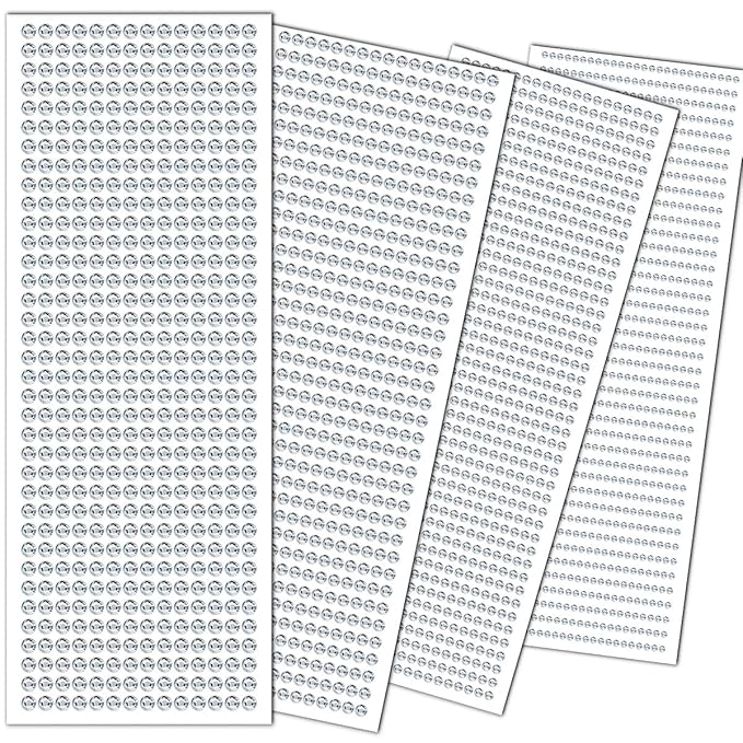 3090PCS Self Adhesive Rhinestone Stickers 3/4/5/6mm with White Gem Stickers for Face, Stick on Body Crystal Jewels Makeup Glue for Face Eye Hair Nails Make up and Craft Home Decor