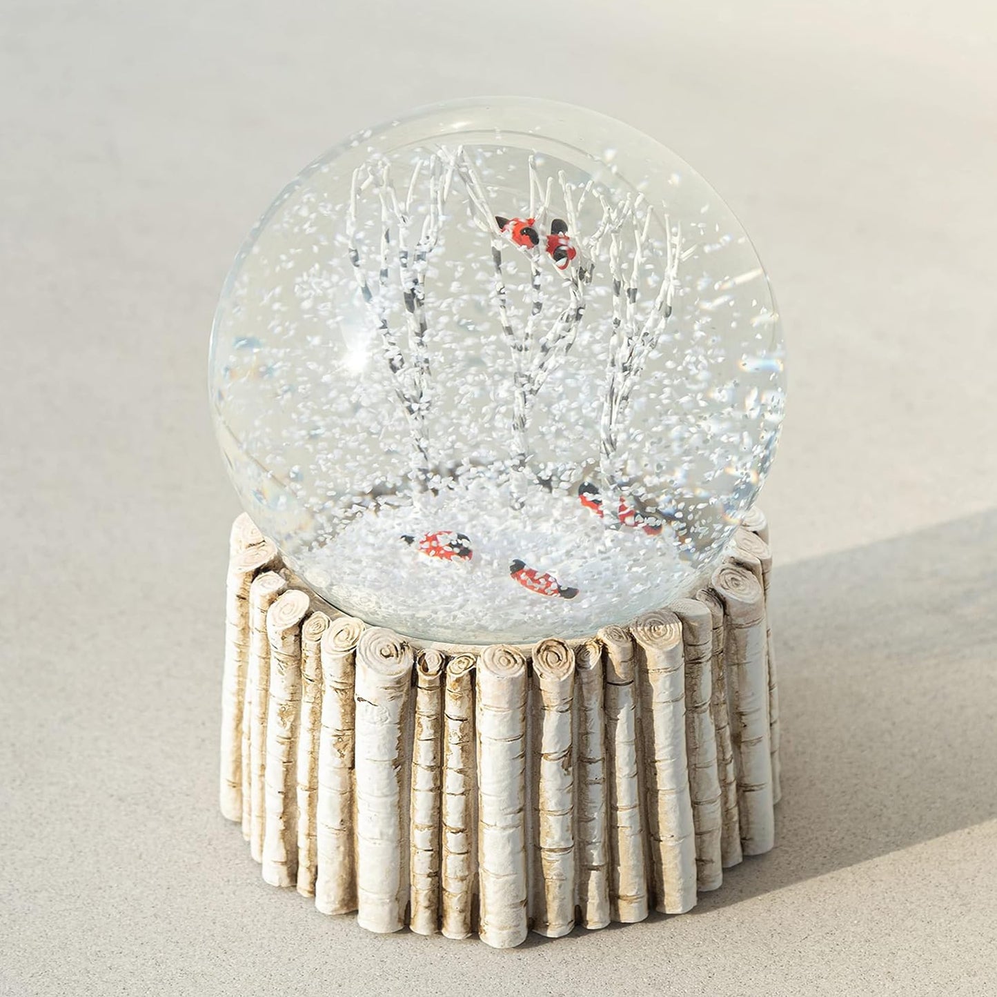 Cardinal Snow Globe, Red Bird Snowglobe Animal Snow Flake Glass Snow Globes for Adults Men Birthday, 100MM Halloween Decorations Snow Globe NO Music