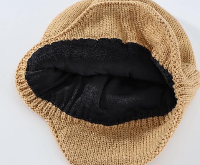 Home Prefer Mens Winter Hat Knit Earflap Hat Stocking Caps with Ears Beanie Hat