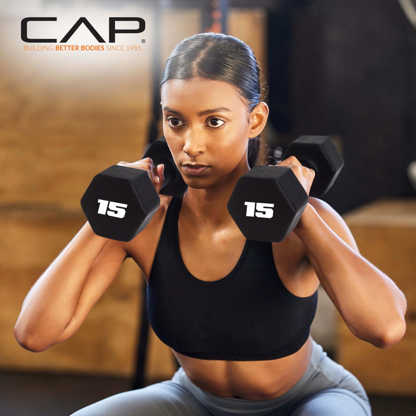 CAP Barbell 6 LB Neoprene Dumbbell Hand Weights - Pair | Black