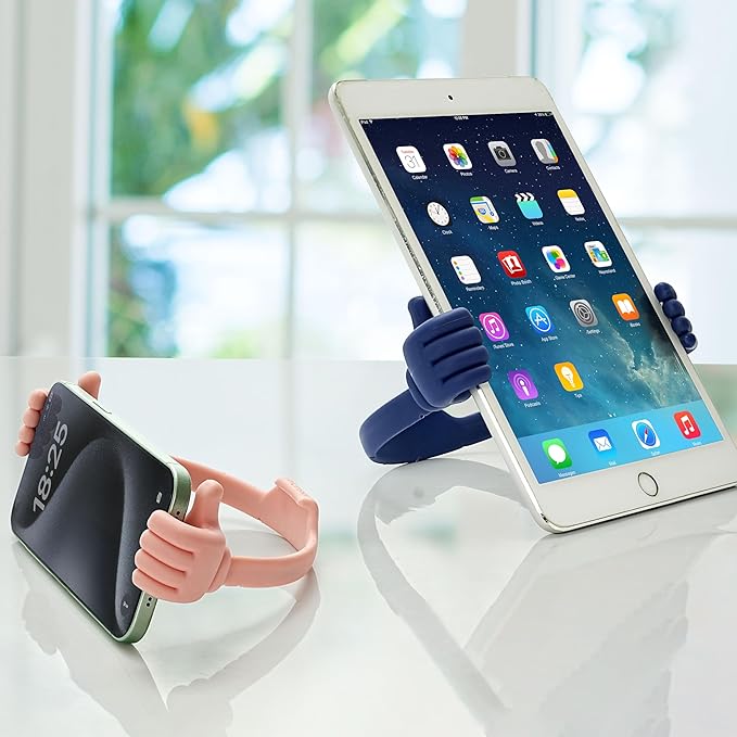 Honsky Cell Phone Stand Holder, Thumbs Up Lazy Phone Stand, Universal Adjustable Flexible, Cute Perfect Stocking Stuffers Gifts for Teen Girls, Compatible with Cell Phones & Tablets,Flag Blue