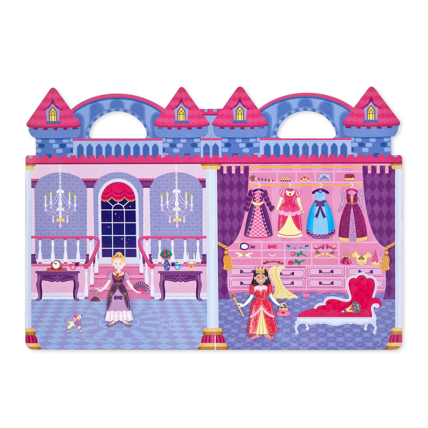 Melissa & Doug Puffy Sticker Set: Princess - 67 Reusable Stickers Kids Fashion Activities, Restickable Princess Sticker Book, Puffy Stickers for Kids Ages 4+