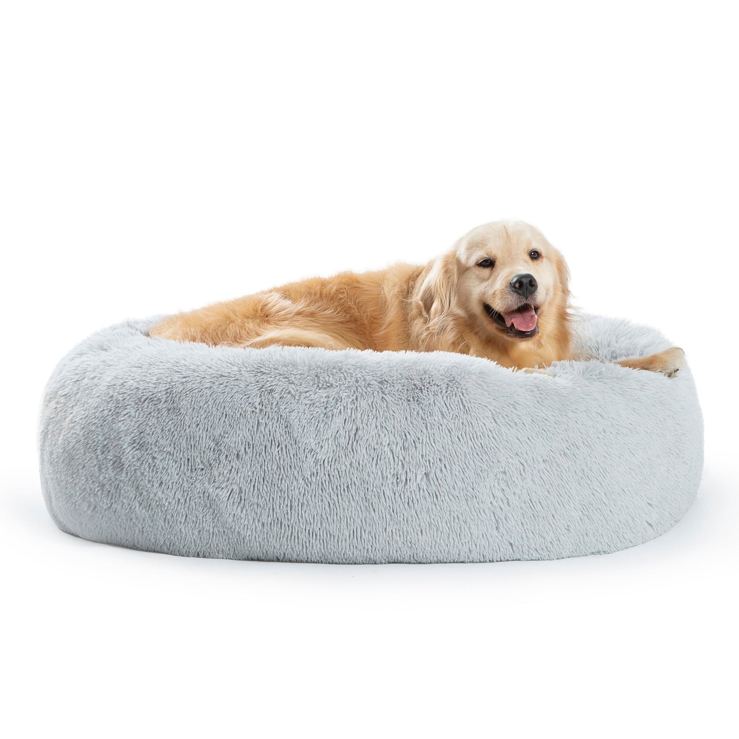 SAVFOX Plush Calming Dog Beds, Donut Dog Bed for Small Dogs, Medium, Large & X-Large, Comfy Cuddler Dog Bed and Cat Bed in Faux Fur, Washable Dog Bed, Multiple Sizes S-XXL