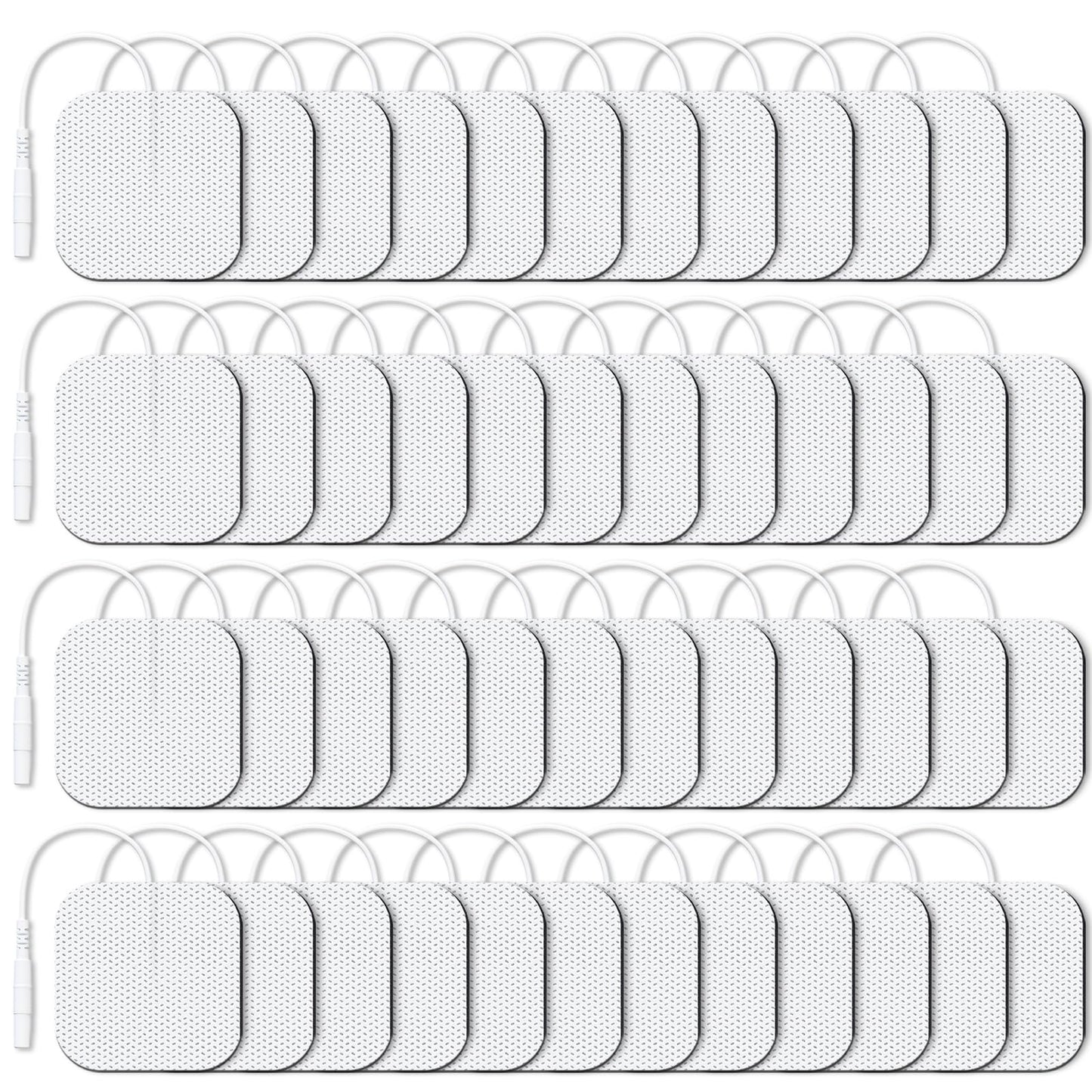 AUVON TENS Unit Electrode Pads 2"x2" 48 Pcs Value Pack, Reusable Latex-Free TENS Unit Pads with Upgraded Self-Adhesion, Non-Irritating Replacement Pads Compatible with TENS 7000, Etekcity, Nicwell