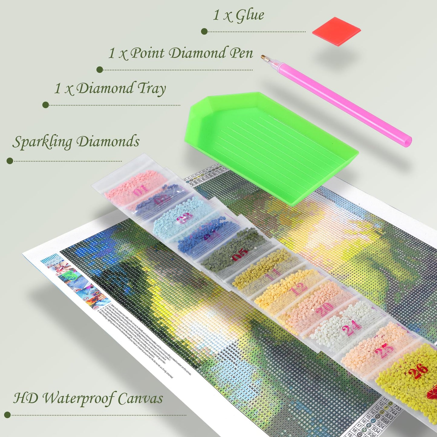 YEEIFFD DIY The Cozy Cabin in The Snow Diamond Painting Kits 5D Round Diamond Painting for Adult Diamond Art Kit for Wall Decor Living Room Decor 12x16 inch