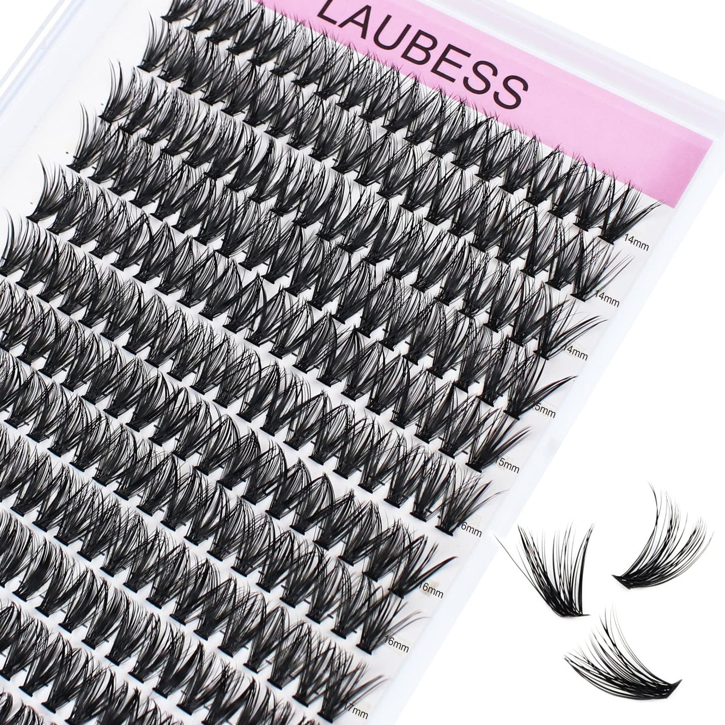Eyelash Clusters LAUBESS Lash Clusters Individual Lashes Cluster Eyelash Extensions DIY at Home Waterproof Cluster Lashes (40D-0
