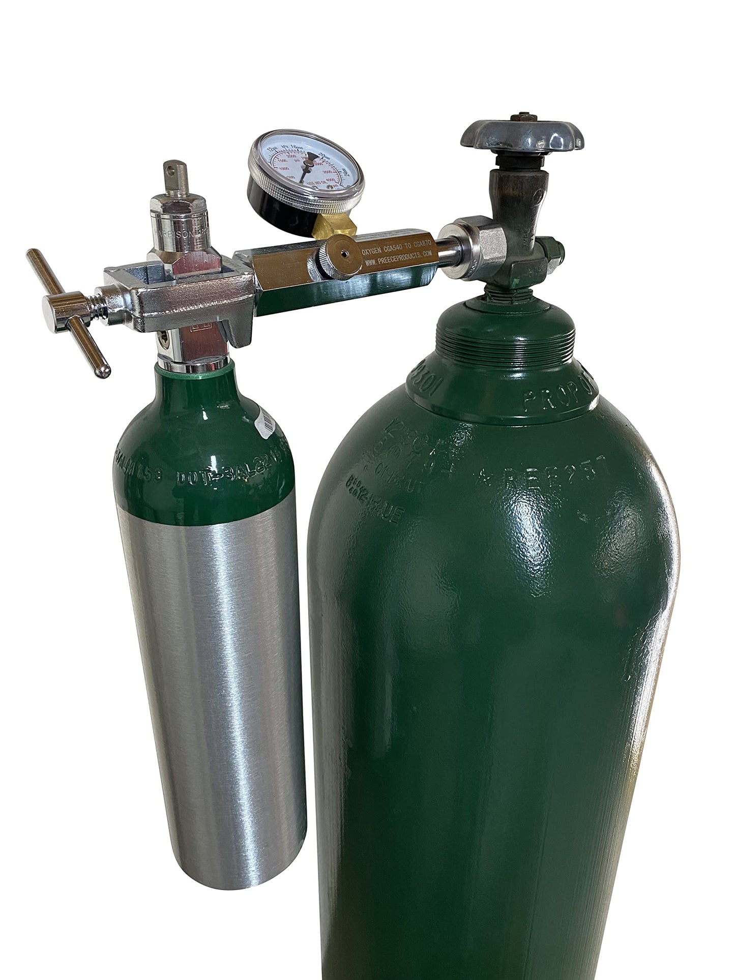 Oxygen Transfill Adaptor CGA540 to CGA870 with Bleed Valve Medical Dental Aviation