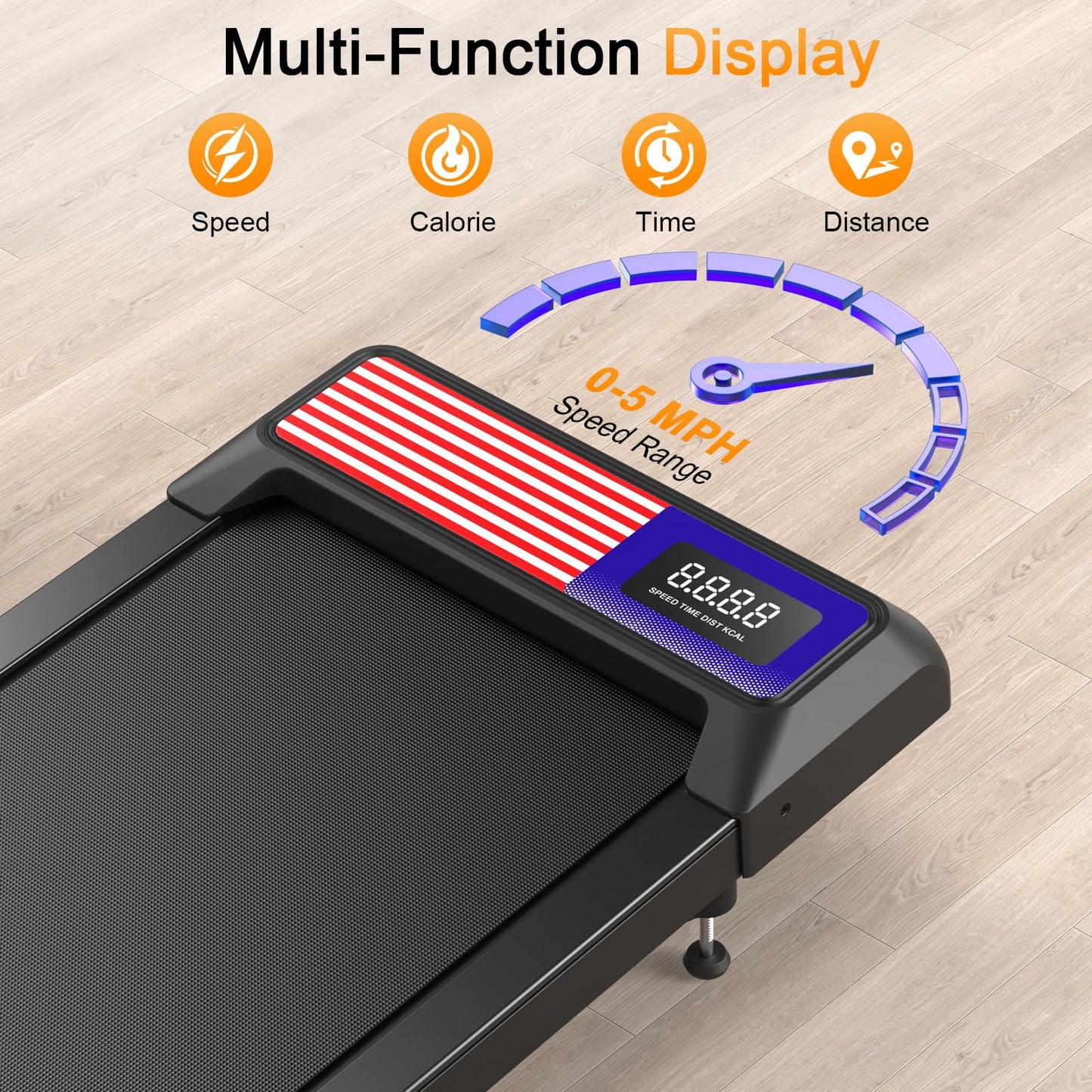 XVCAS Under Desk Treadmill with Incline and Handlebar, 4-in-1 Folding Walking Pad for Home Office, Quiet Running Machine with Remote, Installation Free, Portable