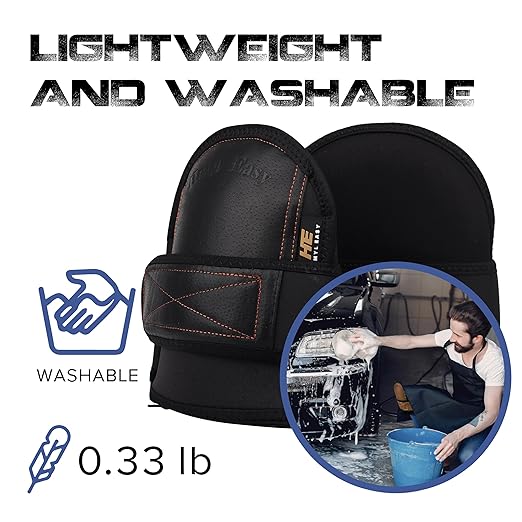 Super Soft Knee Pads for Work, Replaceable Inner Cushion Design, Leather Knee Pads for Construction, Flooring , Gardening, Cleaning, and Garage, Shorts Available rodilleras para trabajo, Black.