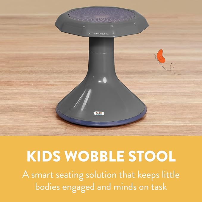 Back2School Express Wobble Stool, 15", Flexible Seating, Grey
