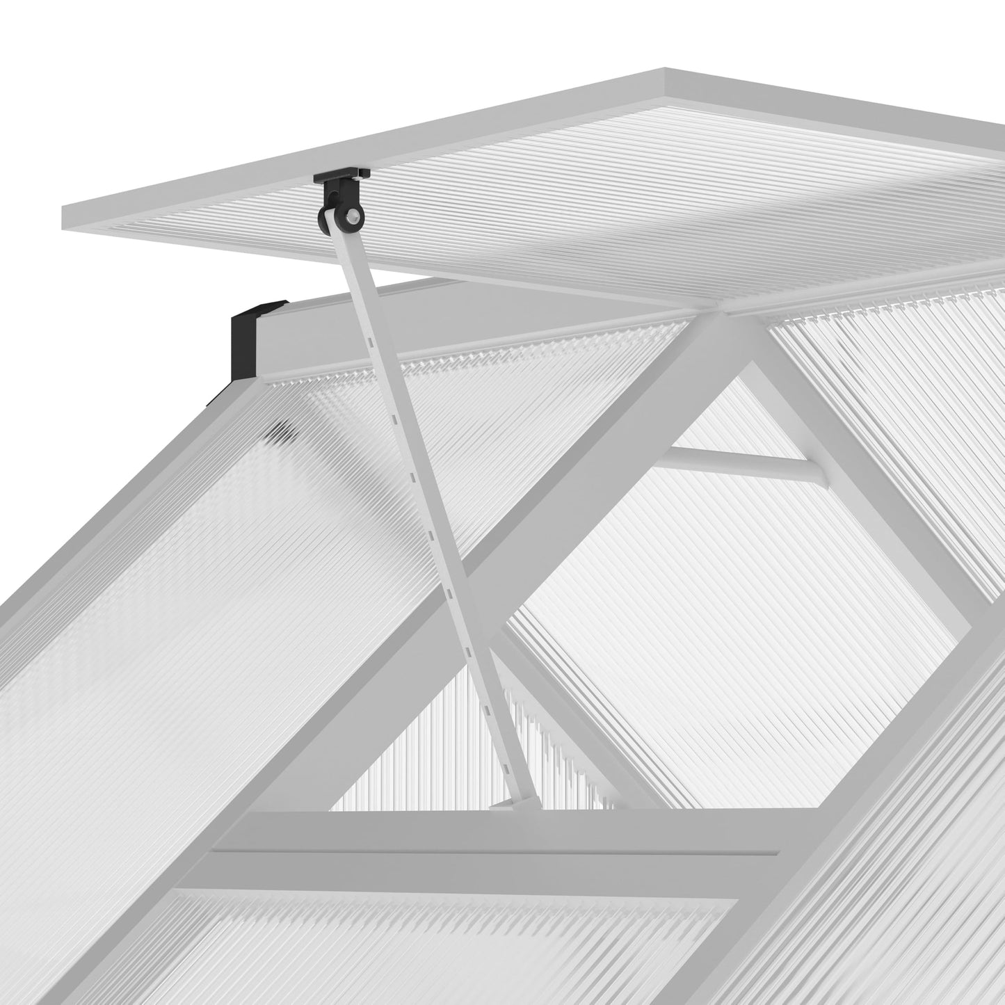 CABIHOME 8x12 FT Outdoor Greenhouse, Polycarbonate Greenhouse with Roof Vent and Ground Nails, Aluminum Large Walk-in Green House w/ Lockable Push Door for Outdoor Garden (Silver - 1, 6x7 FT)