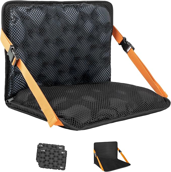 YEEKORO Inflatable Heated Stadium Seats, Portable Bleacher Seat with Back Support, Foldable and Lightweight Stadium Chair for Sporting Events Camping Games Sports, Seat Cushion with 3 Levels of Heat