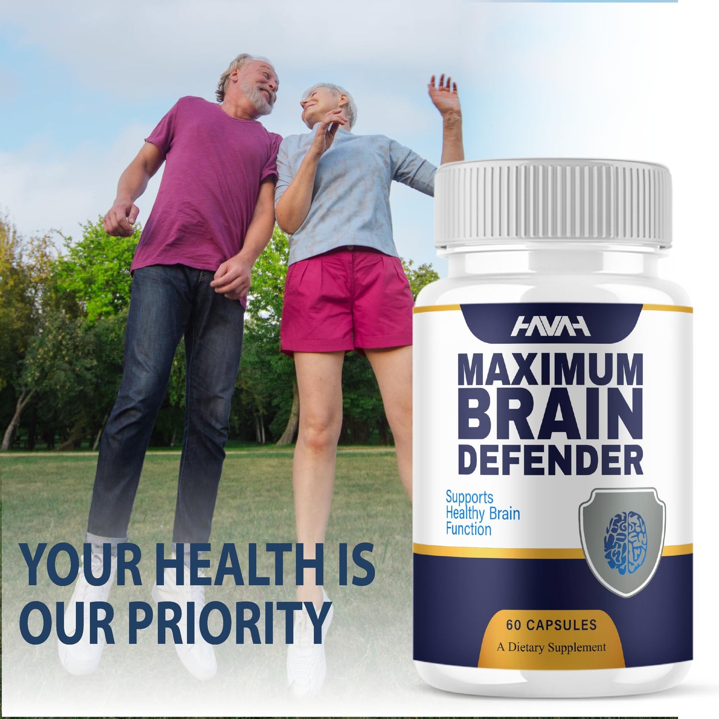 (3 Pack) Brain Defender Advanced Wellness Support Supplement BrainDefender Capsules, Brain Defend Max Strength Health & Wellness Multivitamin, BrainDefender Wellness Support Supplement (180 Capsules)