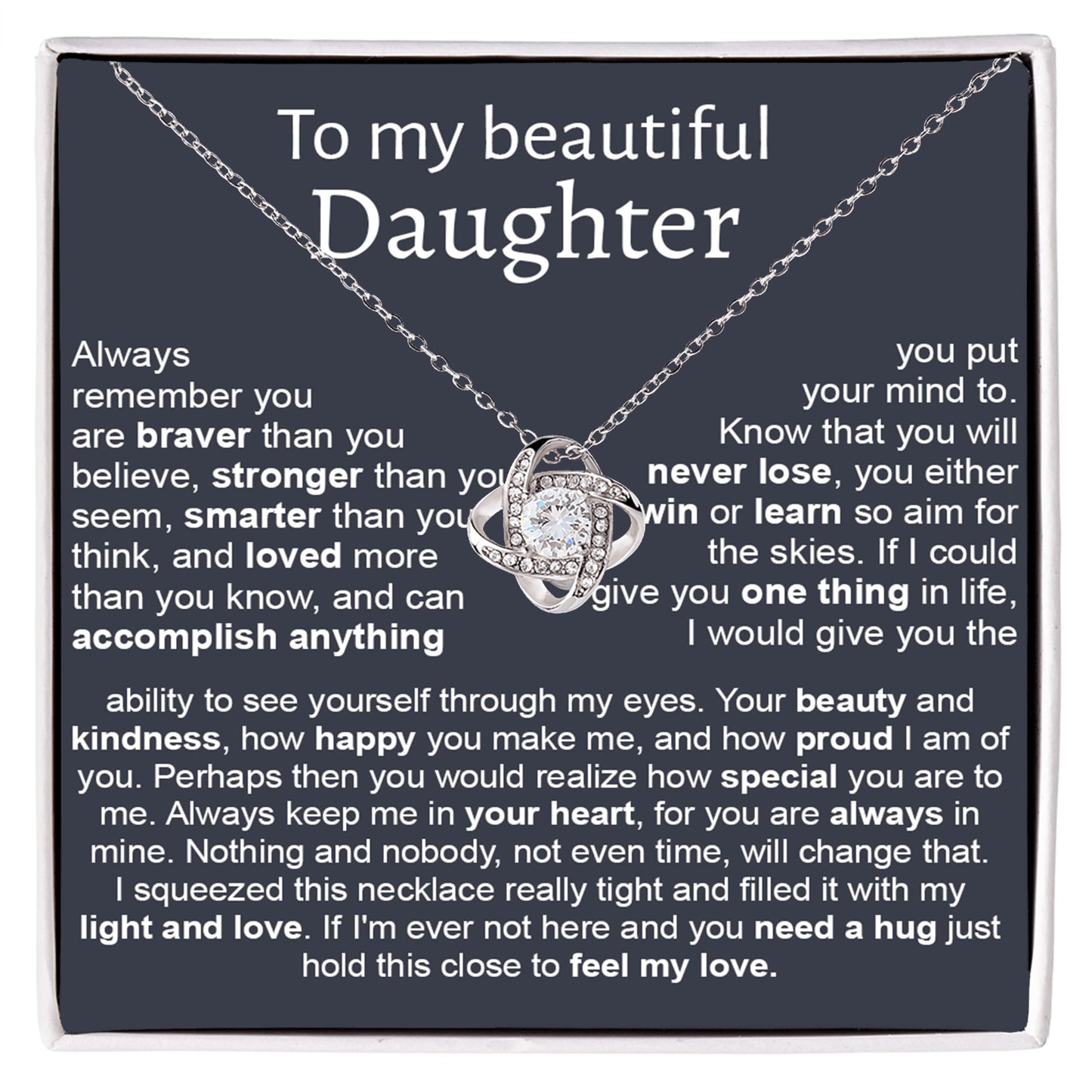 Luxury Love Knot Mother & Daughter Necklace - From Mom To Daughter, Birthday Gift With Luxury Box