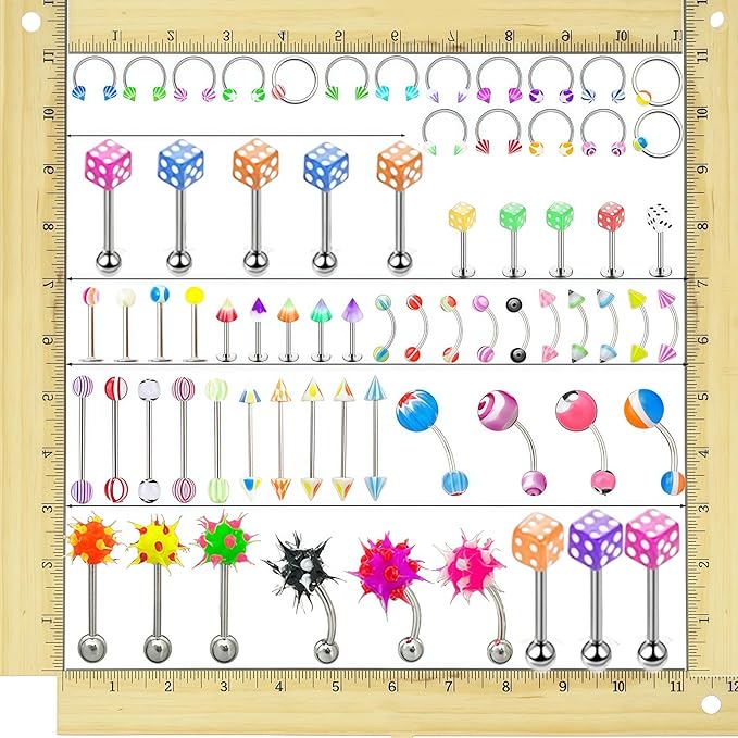 3D Dopamine Colorful Nail Charms Set Nail Art with Random Color 110pcs Piercing Jewelry & 50pcs Colorful Star Nail Decorations for Women Girl DIY Craft