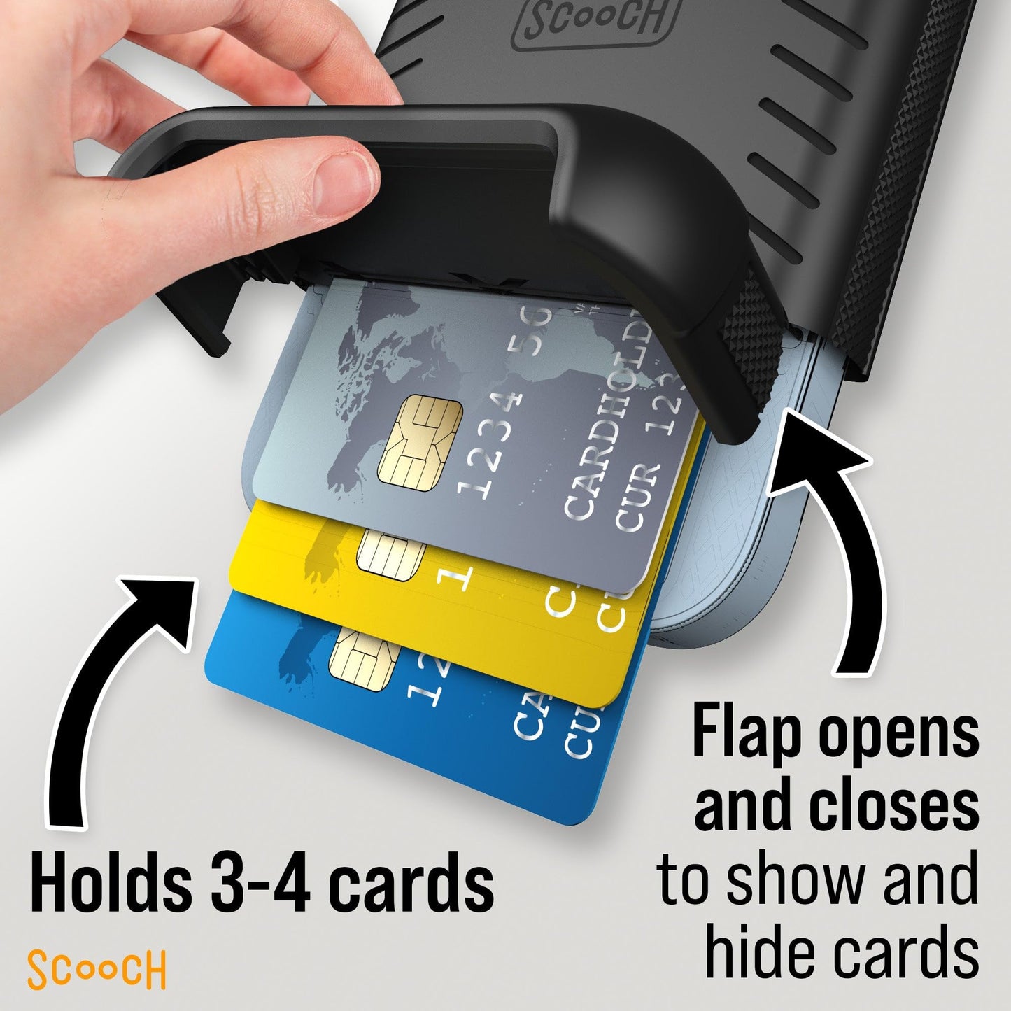 Scooch For Iphone 12 Mini Case With Card Holder, Wingmate Wallet Case With Hidden Card Slot And Rfid Protection For 3 Cards, 10-