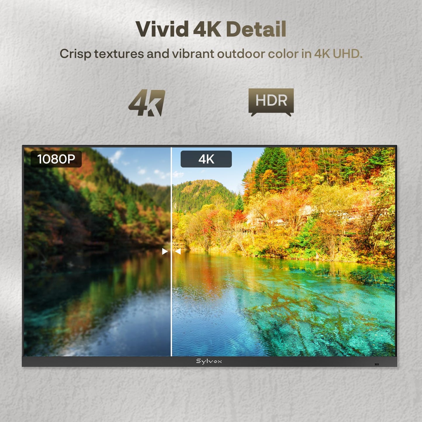 SYLVOX 55 inch Outdoor TV, Ultra-Narrow Bezel, 4K Smart Google TV, 1000 nits Partial Sun, IP56 Waterproof, Dual Speakers, All-Weather Metal Chassis for Patio, Deck, Backyard (Frameless Series)