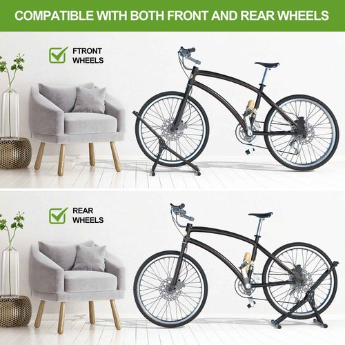 RELIANCER 3 Adjustable Bike Storage Stand,Bicycle Floor Parking Rack,Steady Bike Wheel Holder Fit All Mountain & Road Bikes,Indoor Outdoor Cycling Storage Organizer,Apartment Garage Cycle Tires Holder