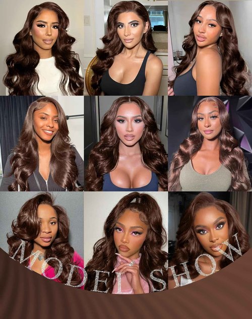 usmoother 4# Chocolate Brown Lace Front Wig 30 Inch Body Wave Lace Front Wigs Human Hair 200 Density 13x6 HD Lace Frontal Colored Wigs | Soft Non-shedding Non-tangling Full Length No Peculiar Smell