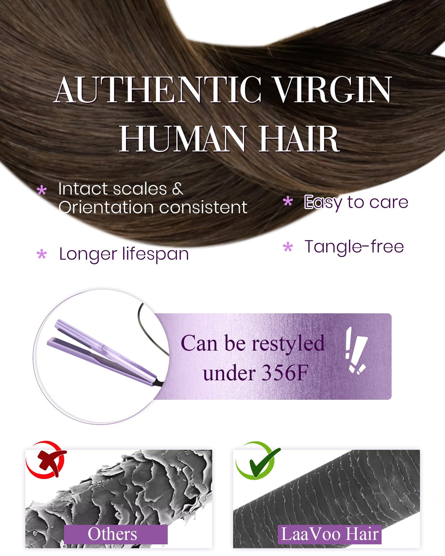 LaaVoo U Tip Hair Extensions Human Hair Medium Brown K Tip Hair Extensions Real Human Hair Brown Ktip Human Hair Extensions Brow