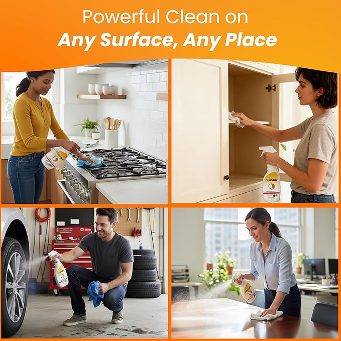 Citra Solv All Purpose Cleaning Spray – Powerful Citrus Degreaser for Kitchen & Bathroom, Multi-Surface Cleaner, No Harsh Chemicals, Valencia Orange 22oz (2 Pack)