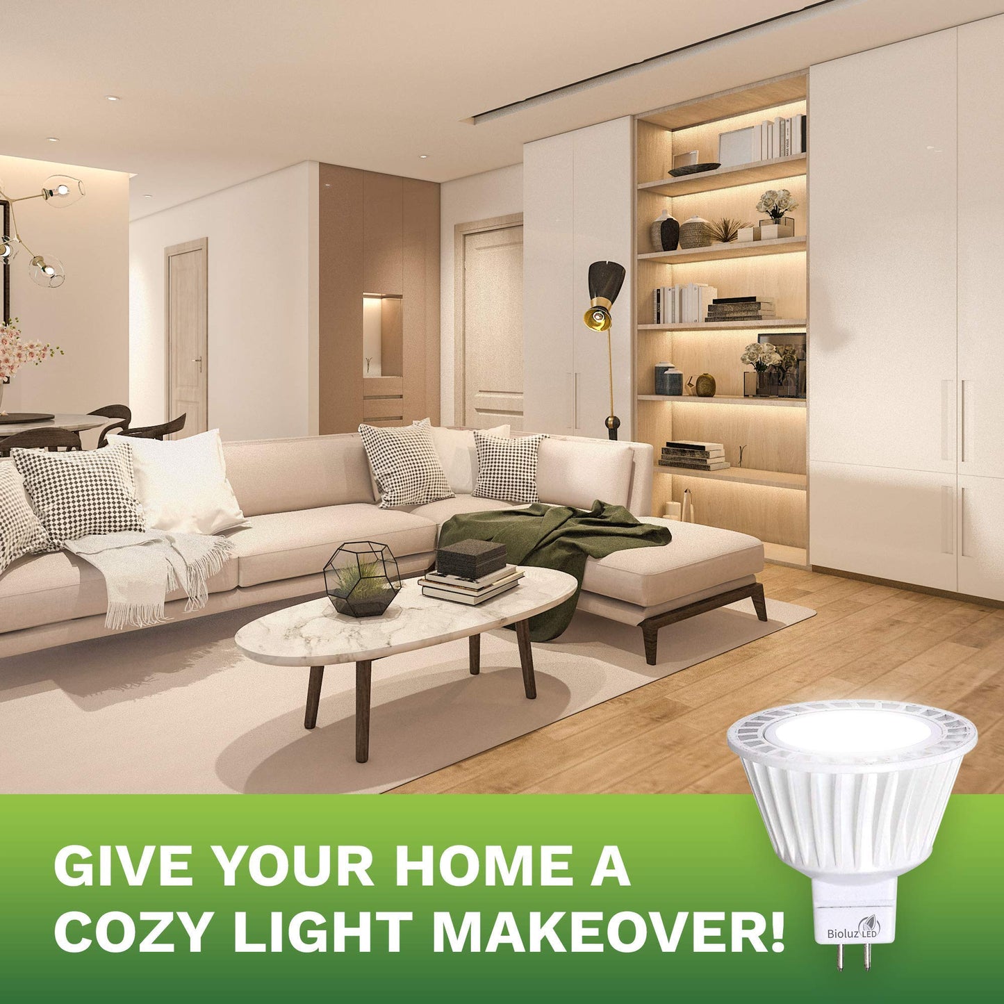 Bioluz LED 10 Pack MR16 LED Bulb Dimmable 50W Halogen Replacement 3000K 7w 12V AC DC UL Listed High CRI