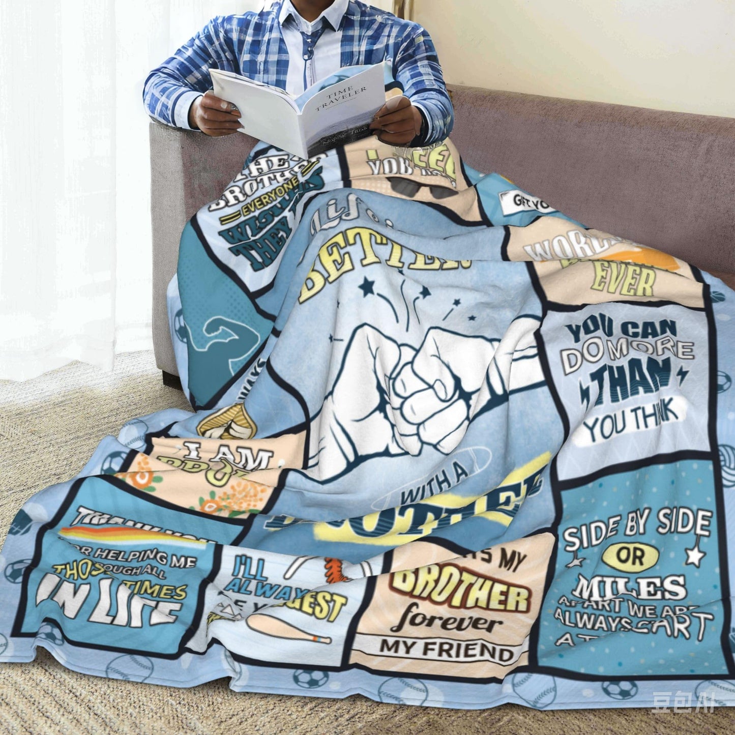 LekinGift Brother Gifts, Gifts for Brother from Brothers to My Brother's Blanket 60''x50'' Best Gift for Fathers Day Birthday Valentines Christmas Day Bday Present for Brothers, Bro Gift for Men