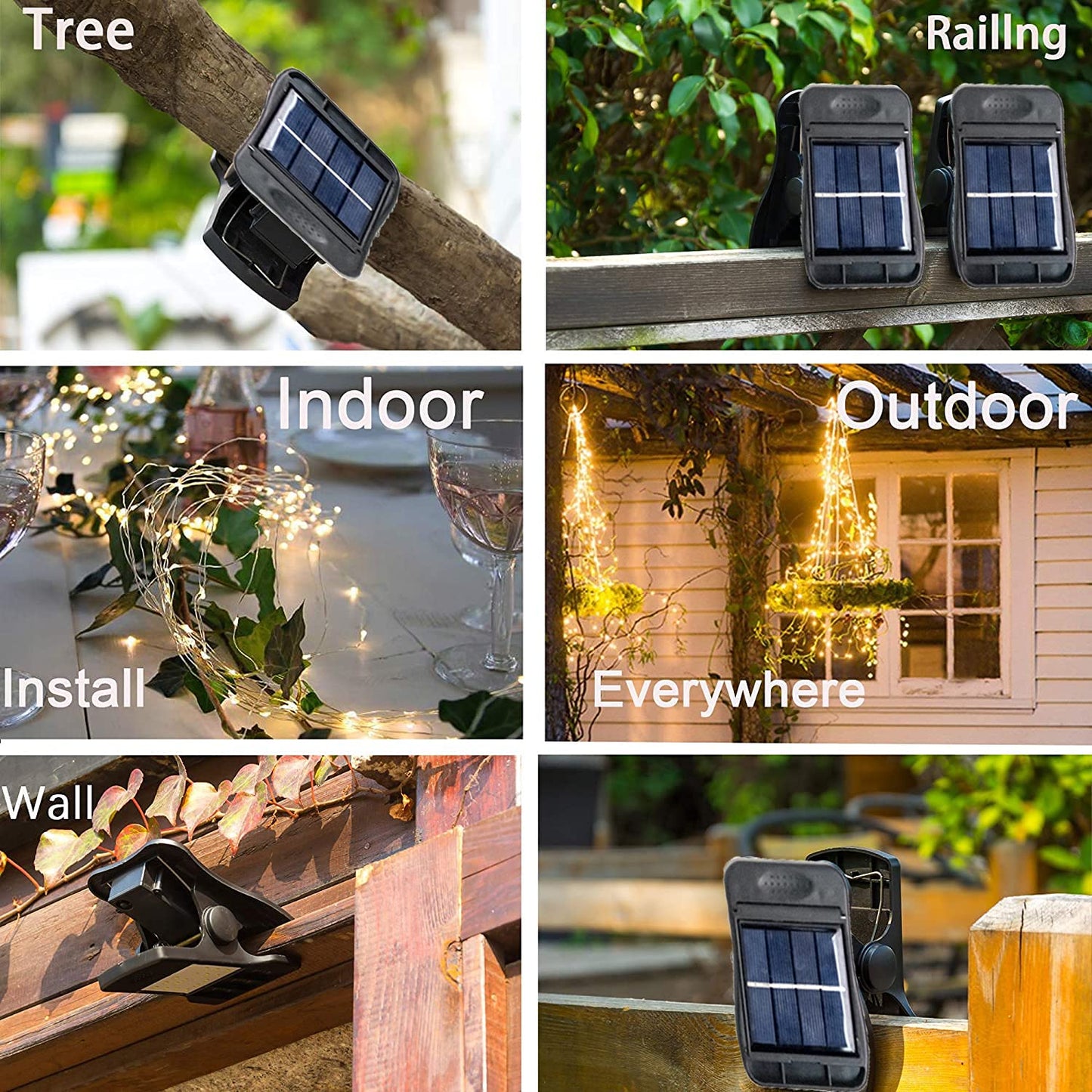 YITING 10 Strands 200 LEDs Solar Powered Twinkle Firefly Bunch Lights Waterproof (No watering can) 8 Modes Fairy Starry String Lights Decorative Vine Solar Lights for Outdoor Garden Christmas Tree