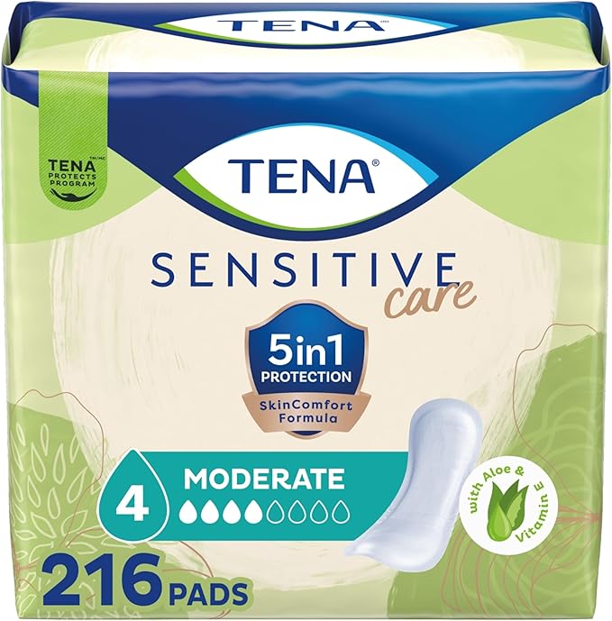 Tena Incontinence Pads, Bladder Control & Postpartum for Women, Moderate Absorbency, Long, Intimates - 216 Count