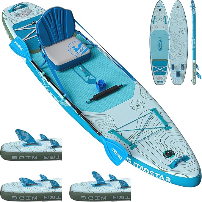 iTAOSTAR Adventure 12’×35"/39" Extra Wide Paddle Board, One-Stop Premium SUP Board Accessories, Tailored 5 Fins, Stable In...