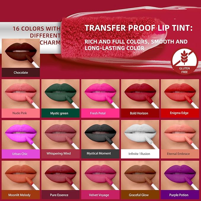Rose Mauve Liquid Lipstick - Long-Lasting, Smudge-Proof, Transfer-Resistant Lip Color,Waterproof, Non-Transfer Formula (Pure Essence)