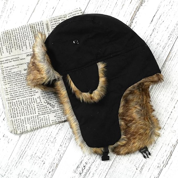 ONWAY Trapper Hat Winter Hats for Women Men with Faux Fur Ear Flaps