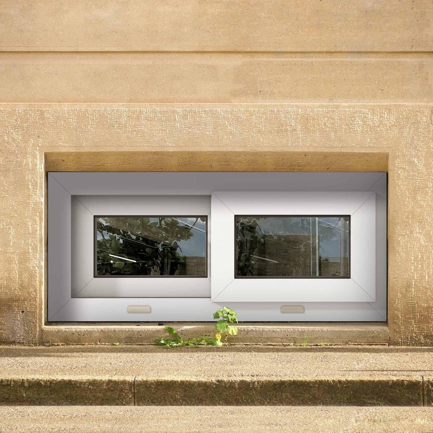 Basement Slider Window 32" x 16" Vinyl Basement Window,Featuring Double-Pane Insulated with Thermal Insulation Soundproof Glass,Removable Sliding Windows with Screen Windows