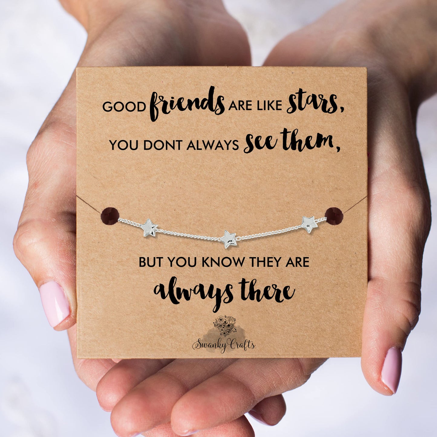 Best Friend birthday gifts for women - friend gifts for women unique, birthday gifts for best friend bracelet, birthday gift for best friend bracelets - golden star bracelet with birthday card
