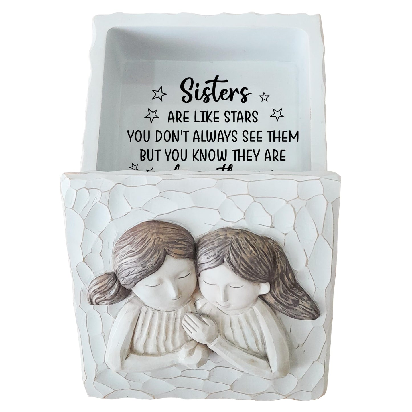 Sisters Keepsake Box Sister Gifts from Sisters Jewelry Box, Memory Box gifts for Sister Birthday Gifts Christmas, Valentine Sister Gifts TNK6