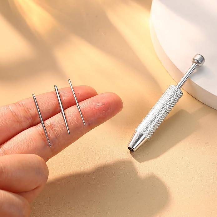 Piercing Taper Ball Grabber Tool for Changing Jewelry - 14G 16G 18G 20G Stainless Steel Flat Back Earrings Applicator Tool Threadless Insertion Pin Thread Body Piercing Kit for Ear Nose Lip