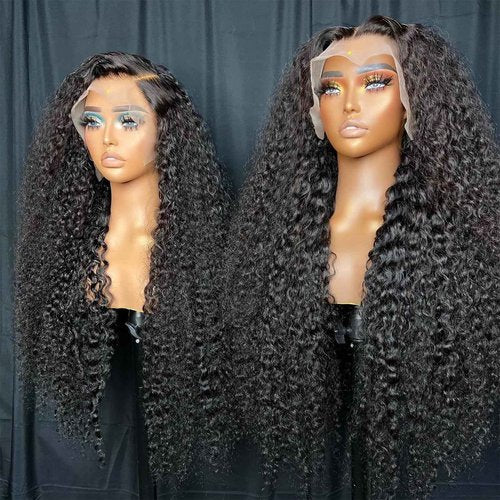Tyiu 20 Inch Deep Wave Lace Front Wigs Human Hair Wigs for Women 13x6 Deep Curly Lace Frontal Wigs Human Hair 250 Density HD Lace Front Wigs Human Hair Pre Plucked with Baby Hair