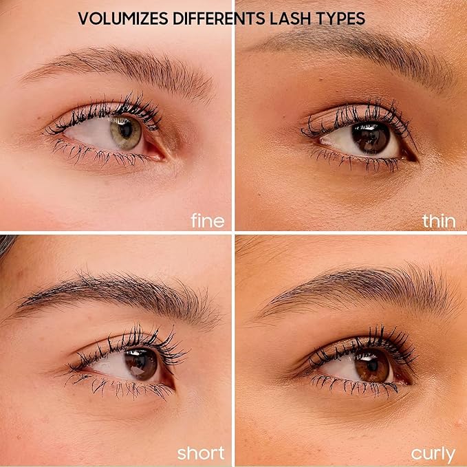 Waterproof Mascara Black, Mascara Volume and Length Smudge-proof Curling Eyelashes for 24H Charming Eye Make up, Vegan and Cruelty Free
