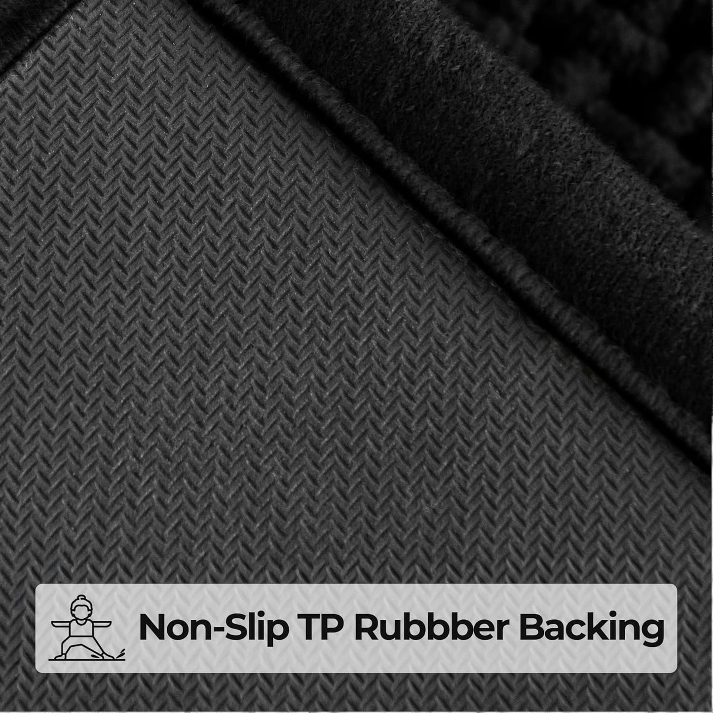 GRANNY SAYS Black Bathroom Rugs, Absorbent Bath Mats 32" x 20", Soft Chenille Bathroom Mat, Small Rugs Non Slip Washable, Quick Dry, Thin, Rug for Tub and Shower
