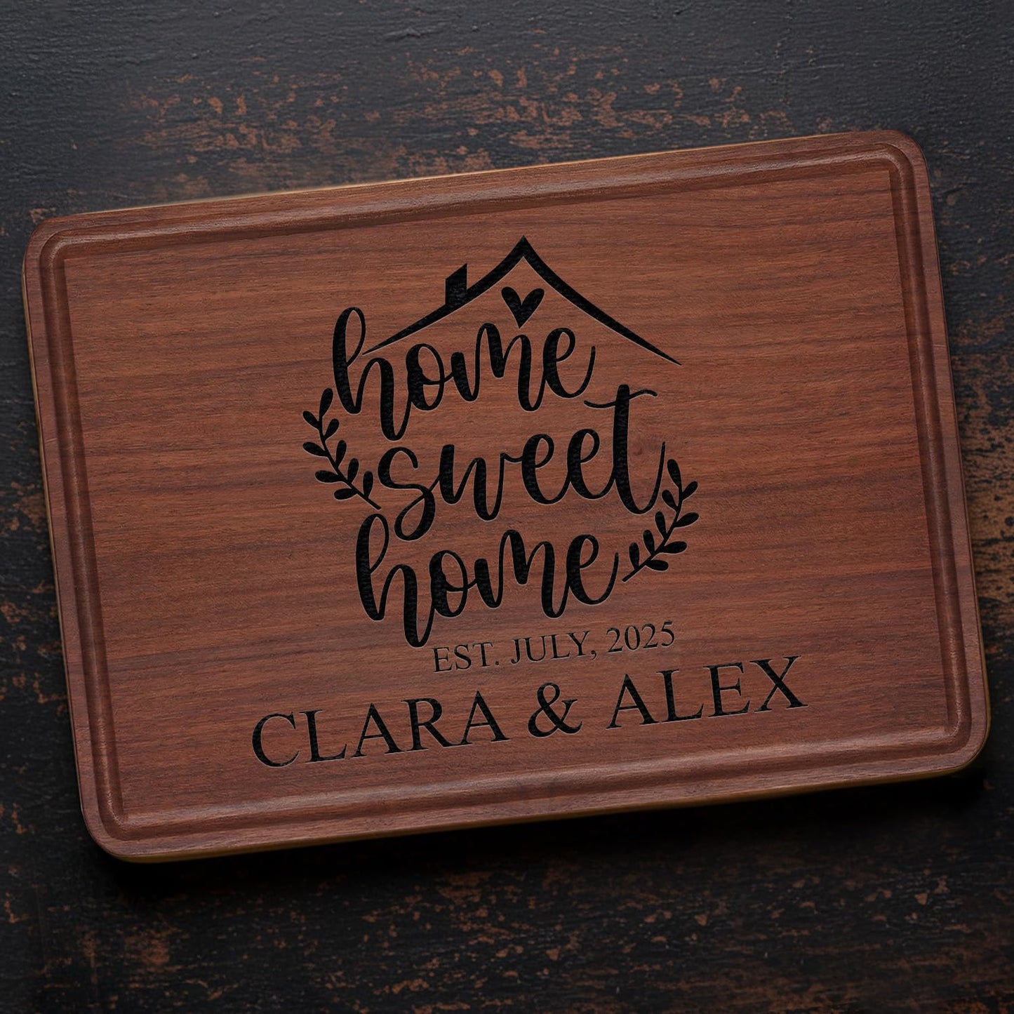 Personalized Home Sweet Home Cutting Board Gift for New Homeowners, Custom Engraved Bamboo Charcuterie Board, Housewarming, Wedding, Christmas, Anniversary, Mother's Day, New Home Buyer Gifts 2025