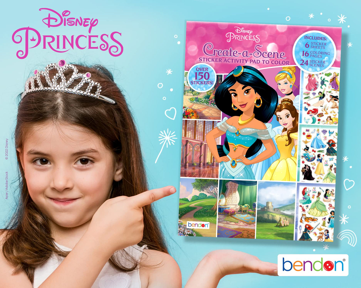 Disney Princess Create-A-Scene Sticker Activity Pad and Sticker Scenes 45650, Bendon