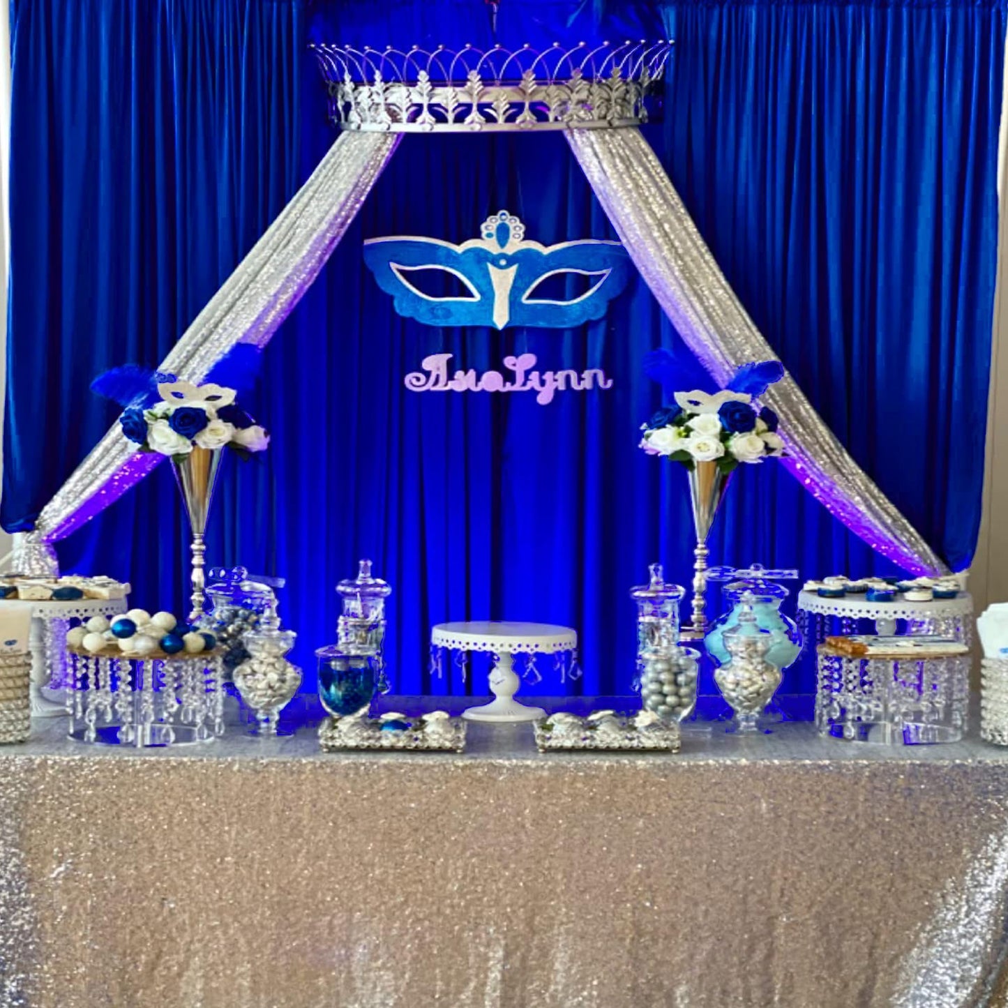 Royal Blue Backdrop Curtain 2 Panels-Wrinkle-Free Royal Blue Curtains Polyester Photography Drapes for Baby Shower Birthday Party Photo Background Backdrop Stand- 8 X10FT (Royal Blue)