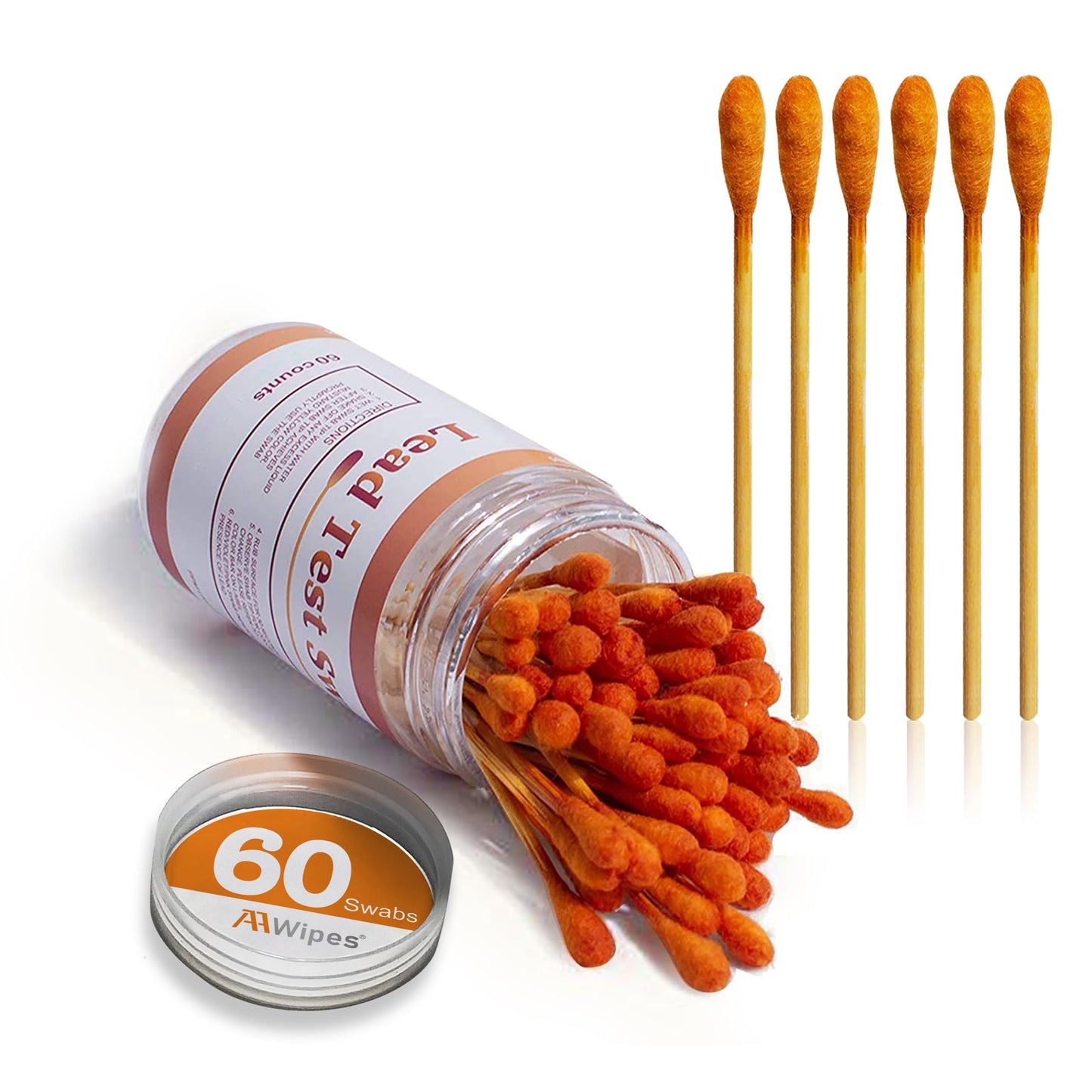 AAwipes Lead Test Swab Kit (60 Rapid Home Testing Swabs) 30-Second Results. Dip in Water. Home Use for All Surfaces - Painted, Dishes, Toys, Jewelry, Metal, Ceramics, Wood (LS60)