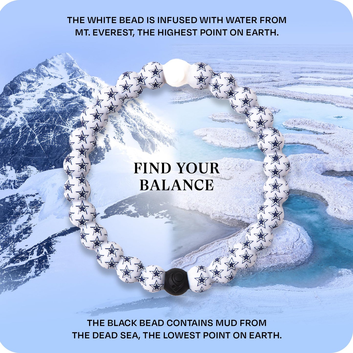 Lokai Silicone Beaded Bracelet for Men & Women, NFL Football Collection - Dallas Cowboys, Logo, Large - Silicone Jewelry Fashion