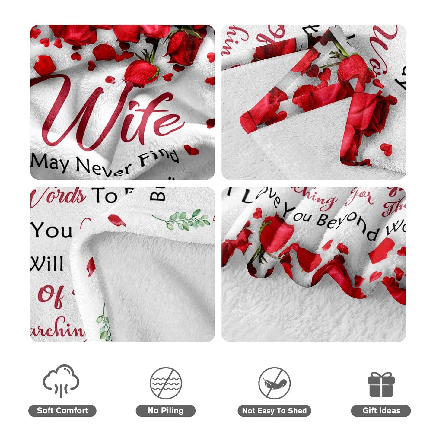 Gifts for Wife from Husband - Anniversary Wedding Gifts for Women - Wife Christmas & Birthday Gift Ideas - Romantic I Love You Gift for her - Valentines Present for Her - to My Wife's Blanket 50"x60"